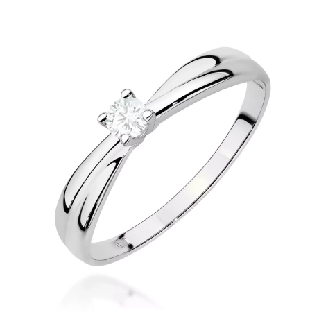 Przejdź do produktu Pierścionek BW0230 Diament Laboratoryjny 0,10ct białe złoto