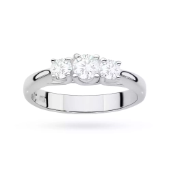 Pierścionek z białego złota, diamenty laboratoryjne 0,49ct