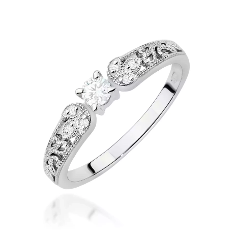 Przejdź do produktu Pierścionek BW0411 Diament Laboratoryjny 0,10ct białe złoto
