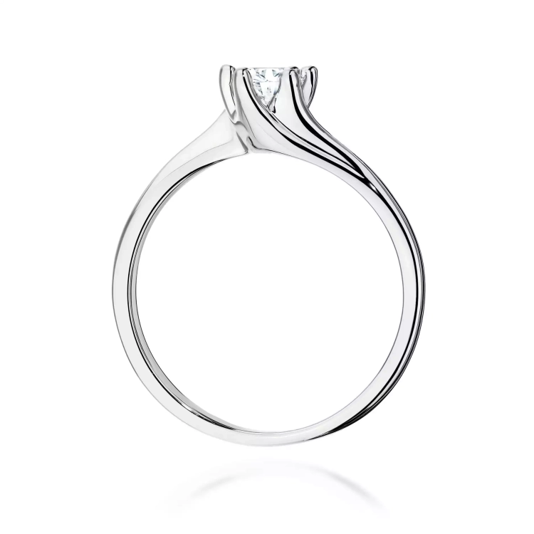 Pierścionek z białego złota, diament laboratoryjny 0,50ct
