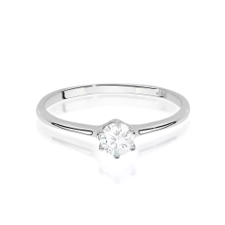 Pierścionek z białego złota, diament laboratoryjny 0,25ct