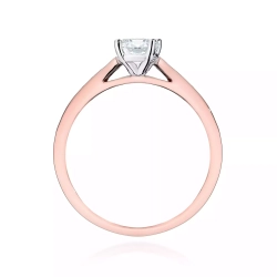 Pierścionek z różowego złota, diament laboratoryjny 0,50ct