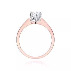 Pierścionek z różowego złota, diament laboratoryjny 0,30ct
