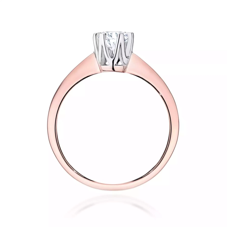 Pierścionek z różowego złota, diament laboratoryjny 0,70ct