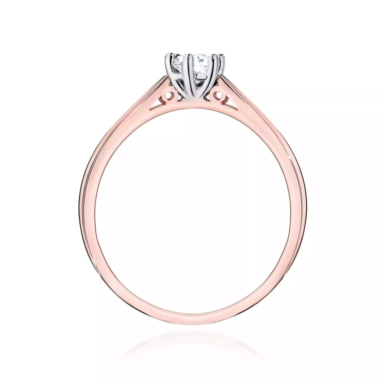 Pierścionek z różowego złota, diament laboratoryjny 0,30ct