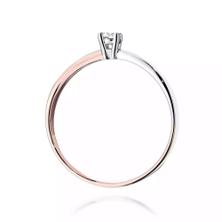 Pierścionek z różowego złota, diament laboratoryjny 0,10ct