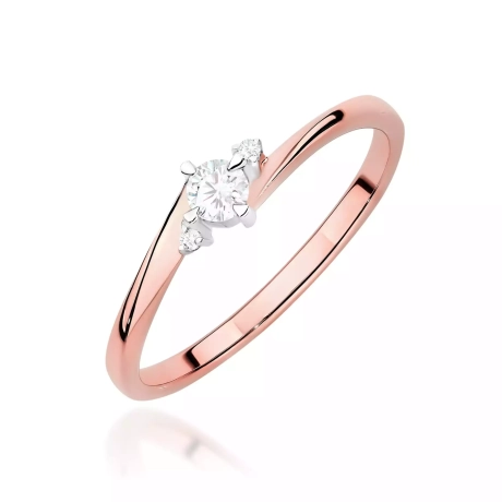 Przejdź do produktu Pierścionek BW0346 Diament Laboratoryjny 0,10ct różowe złoto