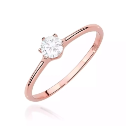 Pierścionek z różowego złota, diament laboratoryjny 0,25ct