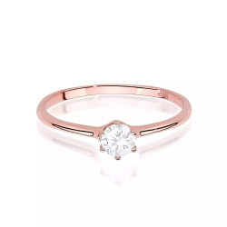 Pierścionek z różowego złota, diament laboratoryjny 0,25ct