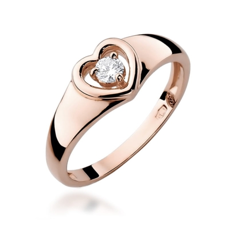 Przejdź do produktu Pierścionek zaręczynowy z różowego złota z diamentem 0,10ct Fire Of Love 