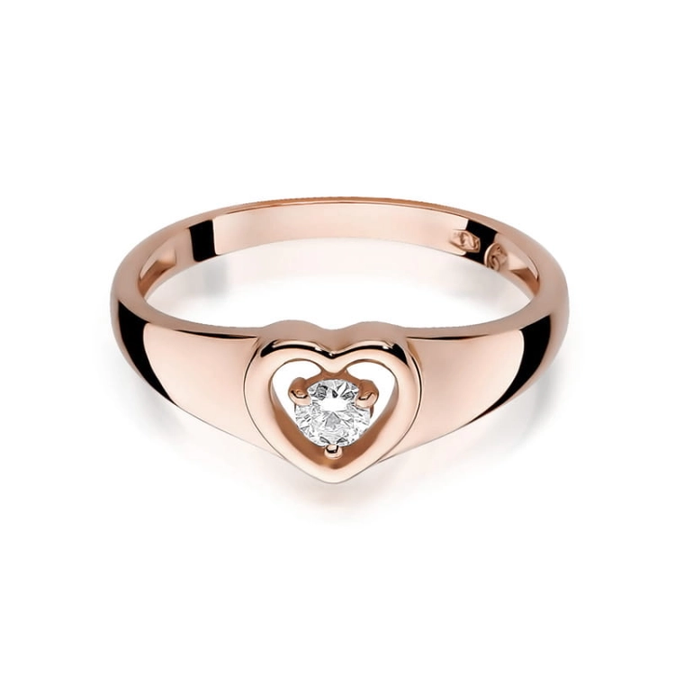 Pierścionek zaręczynowy z różowego złota z diamentem 0,10ct Fire Of Love