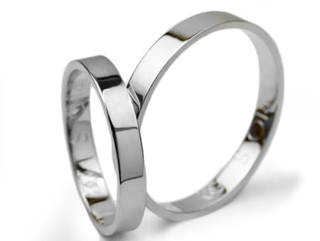 Obrączki ślubne z białego złota 3mm płaskie Simple S014-b