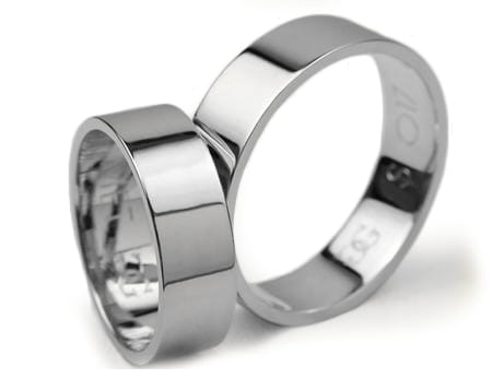 Obrączki ślubne z białego złota 6mm płaskie Simple S017-b