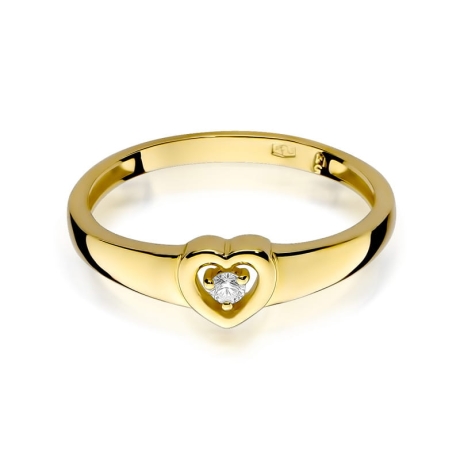 Przejdź do produktu Pierścionek zaręczynowy z żółtego złota z diamentem 0,04ct Fire Of Love 