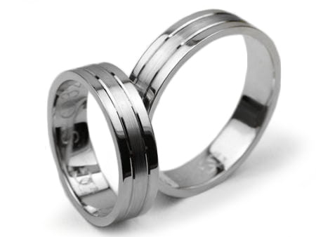 Obrączki ślubne z białego złota płaskie 5mm Simple S032-b