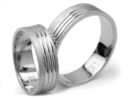 Obrączki ślubne z białego złota płaskie 6mm Simple S034-b