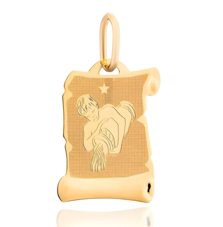 Przejdź do produktu Złota zawieszka znak zodiaku wodnik - papirus 