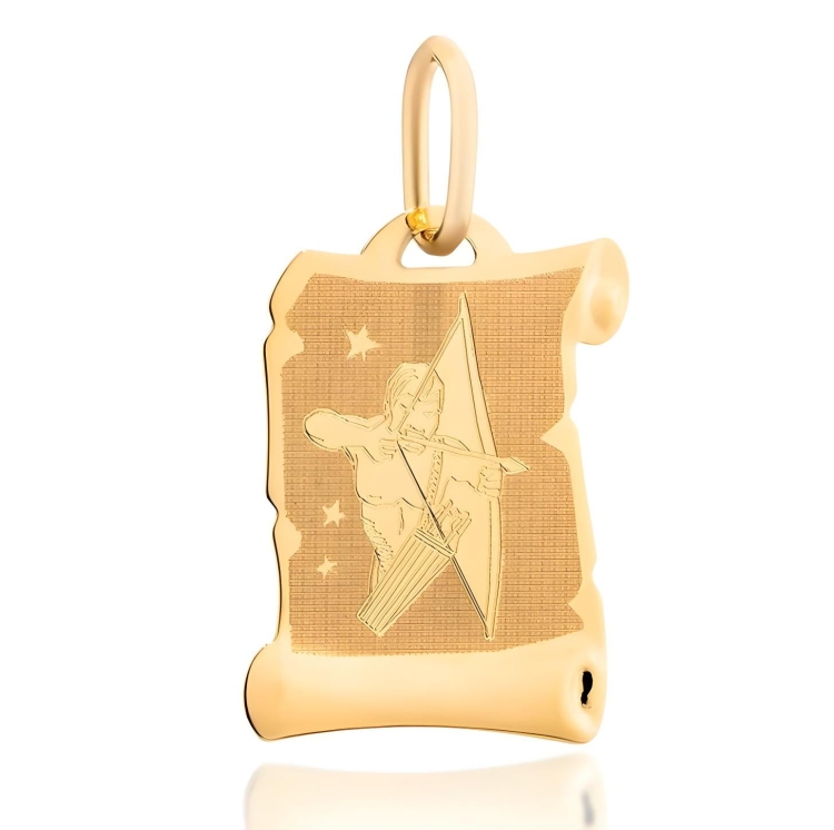 Złota zawieszka znak zodiaku strzelec - papirus