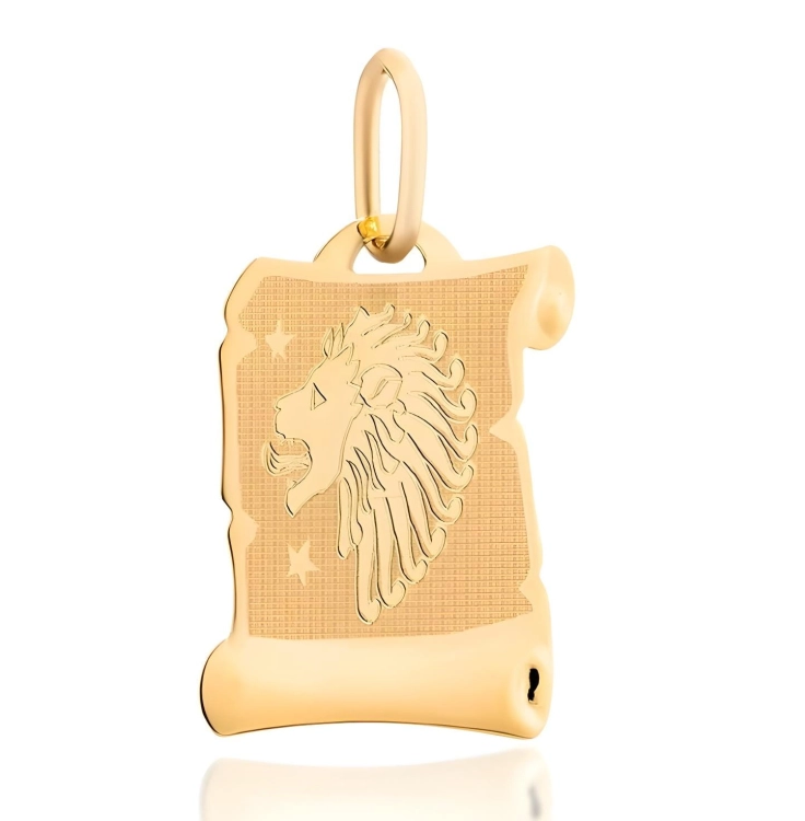 Złota zawieszka znak zodiaku lew - papirus