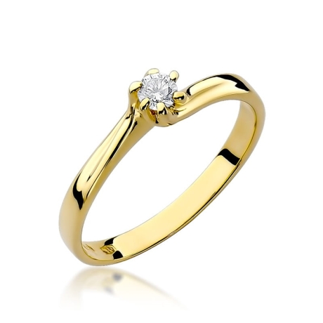 Przejdź do produktu Pierścionek zaręczynowy z żółtego złota z diamentem 0,10ct Fire Of Love