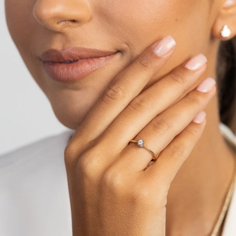 Przejdź do produktu Pierścionek BW0220 Diament Laboratoryjny 0,10ct żółte złoto
