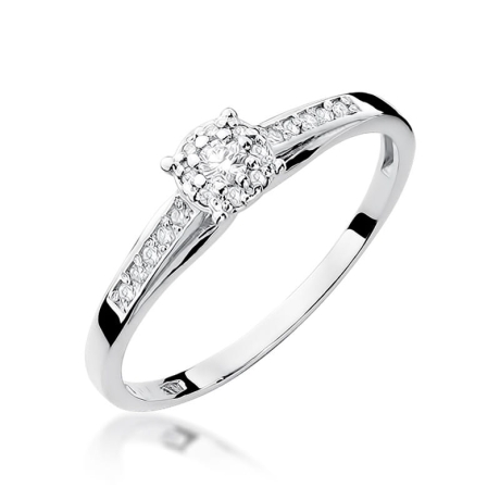 Przejdź do produktu Pierścionek zaręczynowy z białego złota z diamentami 0,13ct Fire Of Love