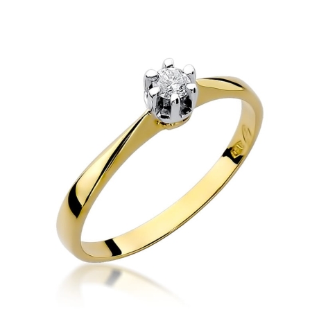 Przejdź do produktu Pierścionek zaręczynowy z żółtego złota z diamentem 0,10ct Fire Of Love 