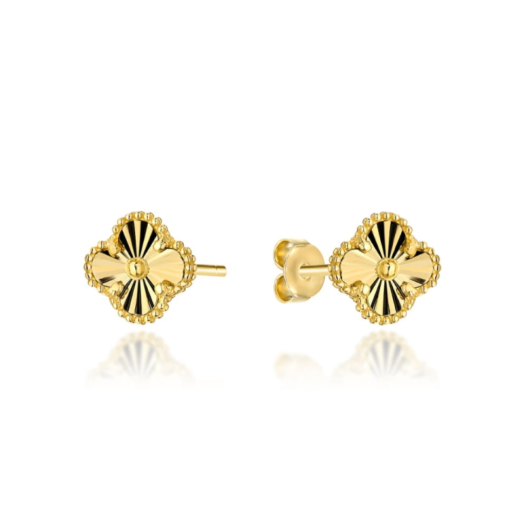 Kolczyki złote diamentowana koniczynka 8 mm (Gramatura: 1.51)