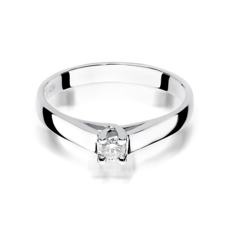 Przejdź do produktu Pierścionek zaręczynowy z białego złota z diamentem 0,10ct Fire Of Love