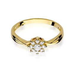 Pierścionek zaręczynowy z żółtego złota z diamentami 0,22ct Fire Of Love BW-72-diament