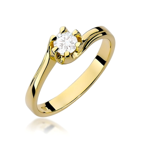 Przejdź do produktu Pierścionek BW0163 Diament Laboratoryjny 0,30ct żółte złoto  