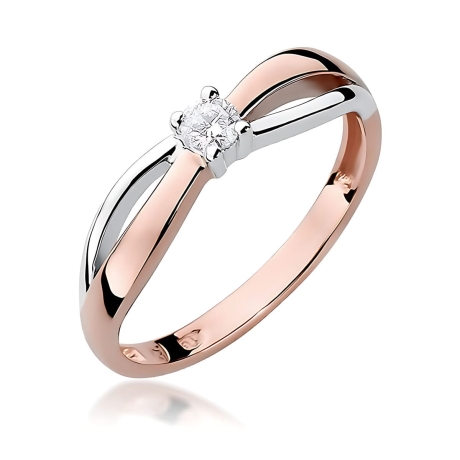 Przejdź do produktu Pierścionek BW0248 Diament Laboratoryjny 0,10ct różowe złoto    