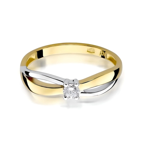 Przejdź do produktu Pierścionek BW0248 Diament Laboratoryjny 0,10ct żółte złoto    
