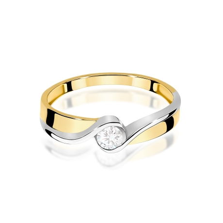 Przejdź do produktu Pierścionek BW0278 Diament Laboratoryjny 0,15ct żółte złoto   