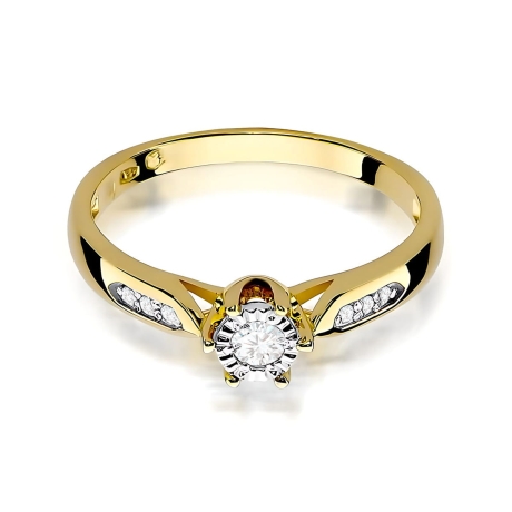 Przejdź do produktu Pierścionek BW0328 Diament Laboratoryjny 0,08ct żółte złoto   