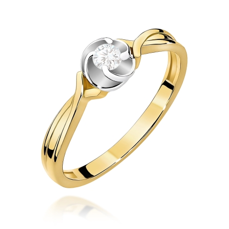 Przejdź do produktu Pierścionek BW0329 Diament Laboratoryjny 0,10ct żółte złoto    