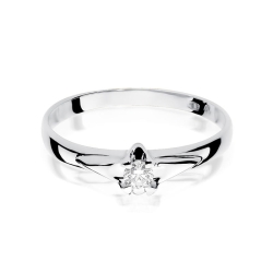 Pierścionek zaręczynowy z białego złota z diamentem 0,10ct Fire Of Love BW-88-0,10ct-b