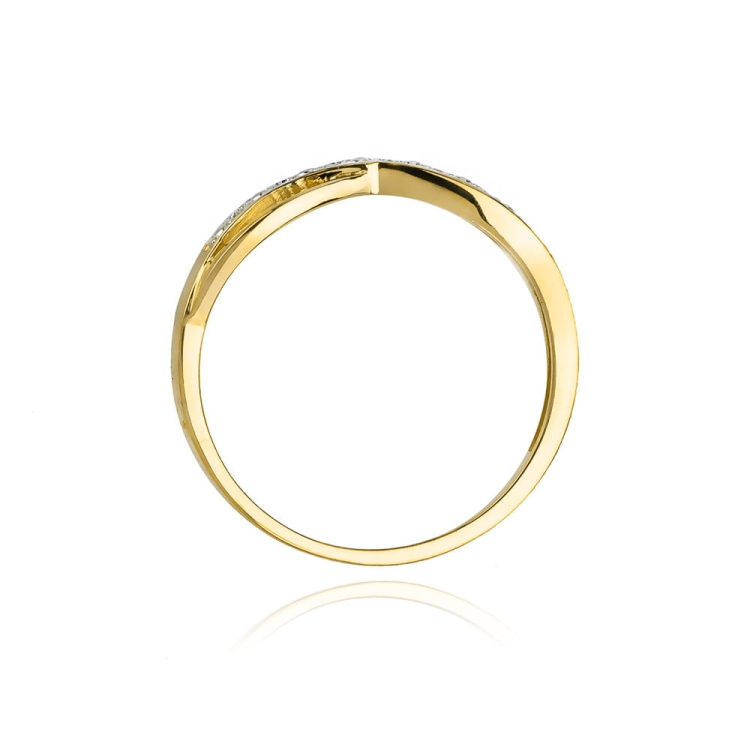 Pierścionek zaręczynowy z żółtego złota z diamentami 0,06ct Fire Of Love BW-90