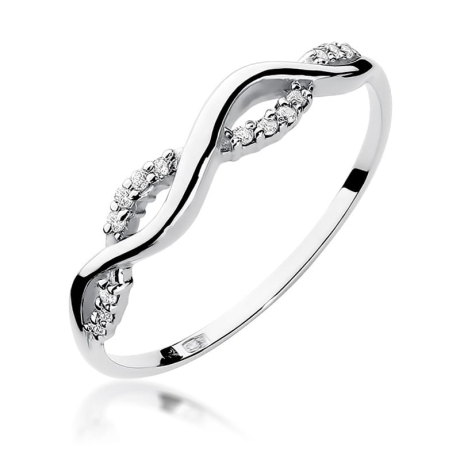 Przejdź do produktu Pierścionek zaręczynowy z białego złota z diamentami 0,07ct Fire Of Love