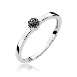 Pierścionek zaręczynowy z białego złota z czarnymi diamentami 0,04ct Fire Of Love BW-100-czarne-b