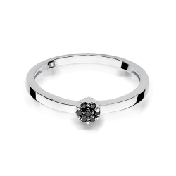 Pierścionek zaręczynowy z białego złota z czarnymi diamentami 0,04ct Fire Of Love BW-100-czarne-b