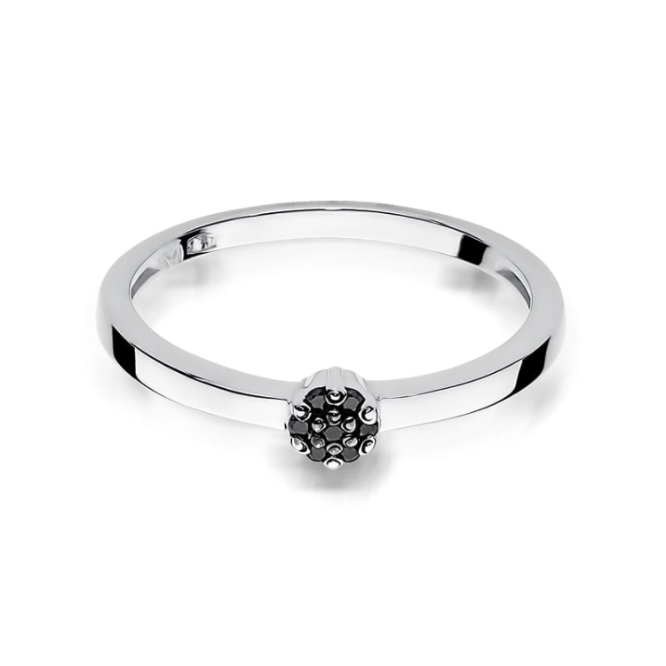 Pierścionek zaręczynowy z białego złota z czarnymi diamentami 0,04ct Fire Of Love BW-100-czarne-b