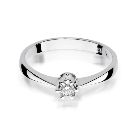 Przejdź do produktu Pierścionek zaręczynowy z białego złota z diamentem 0,10ct Fire Of Love 