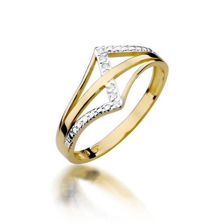 Przejdź do produktu Pierścionek zaręczynowy z żółtego złota z diamentami 0,03ct Fire Of Love