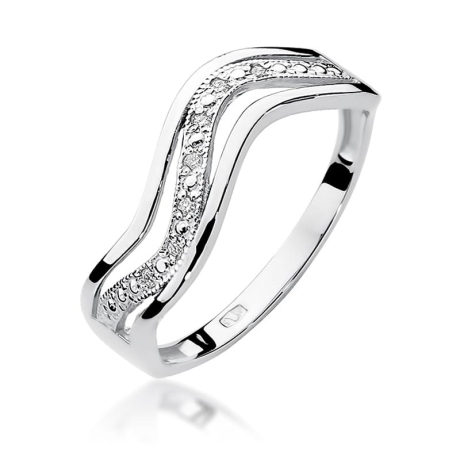 Przejdź do produktu Pierścionek zaręczynowy z białego złota z diamentami 0,06ct Fire Of Love 