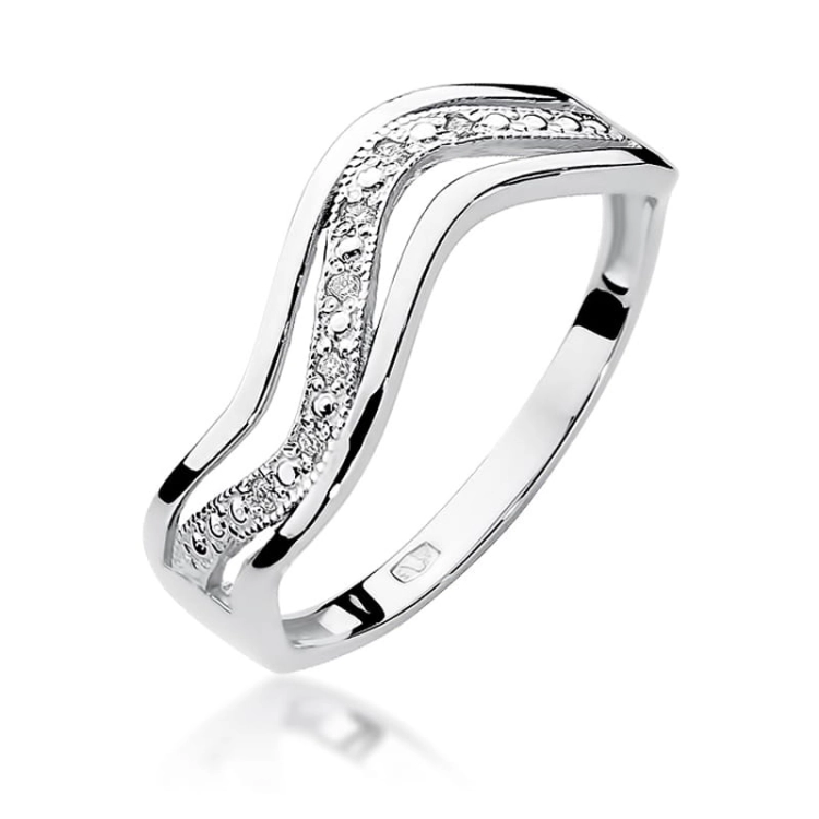 Pierścionek zaręczynowy z białego złota z diamentami 0,06ct Fire Of Love BW-116-b