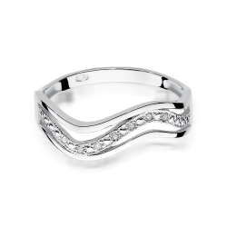 Pierścionek zaręczynowy z białego złota z diamentami 0,06ct Fire Of Love BW-116-b