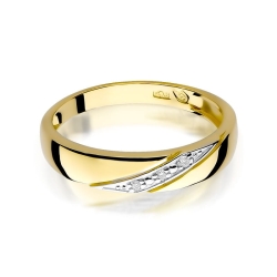 Pierścionek zaręczynowy z żółtego złota z diamentami 0,02ct Fire Of Love BW-118