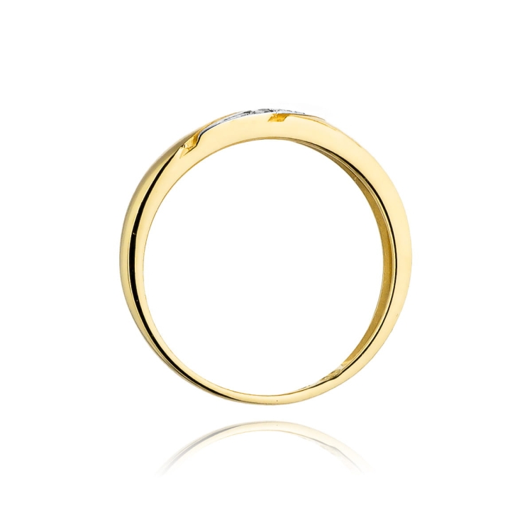 Pierścionek zaręczynowy z żółtego złota z diamentami 0,02ct Fire Of Love BW-118