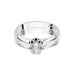 Pierścionek zaręczynowy z białego złota z diamentem 0,10ct Fire Of Love BW-134-b